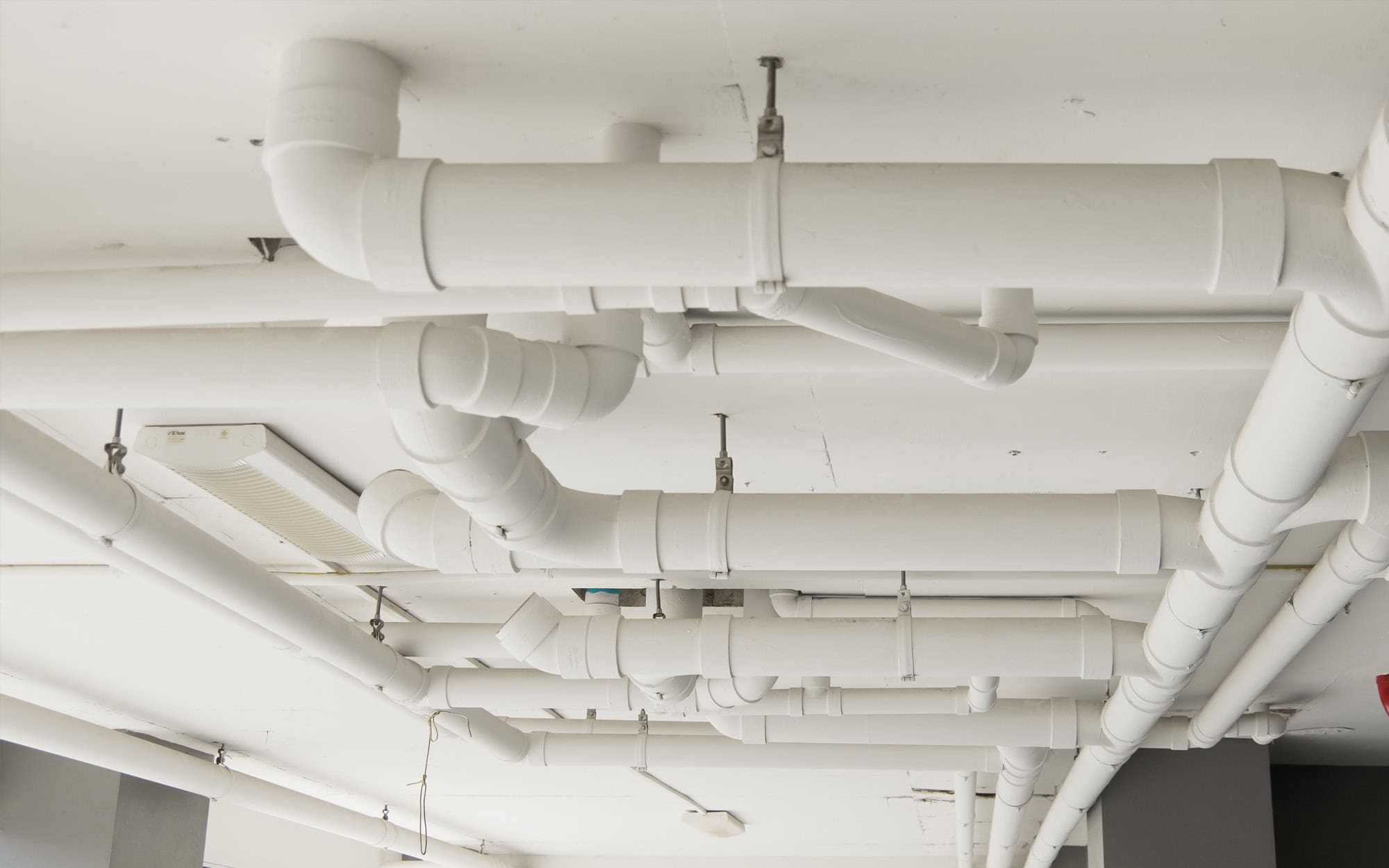 HVAC and plumbing in a commercial building