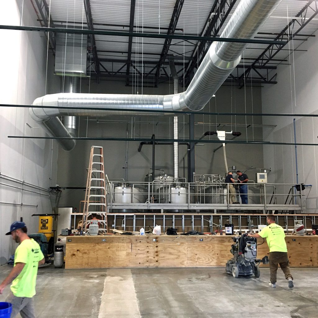 Noon Whistle Brewing Co building showing newly installed MEP design