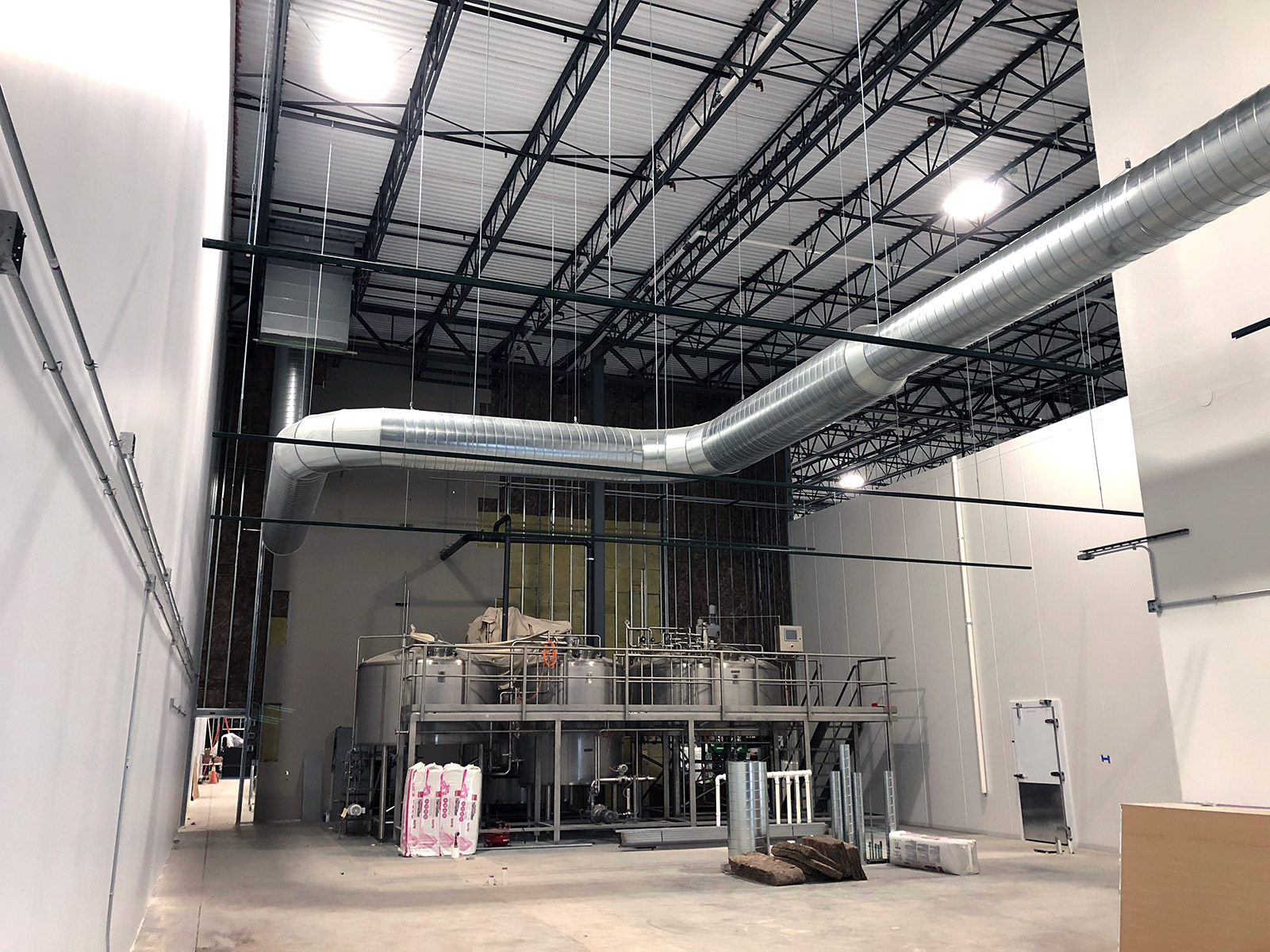 Interior of Noon Whistle Brewing Company showing MEP design work
