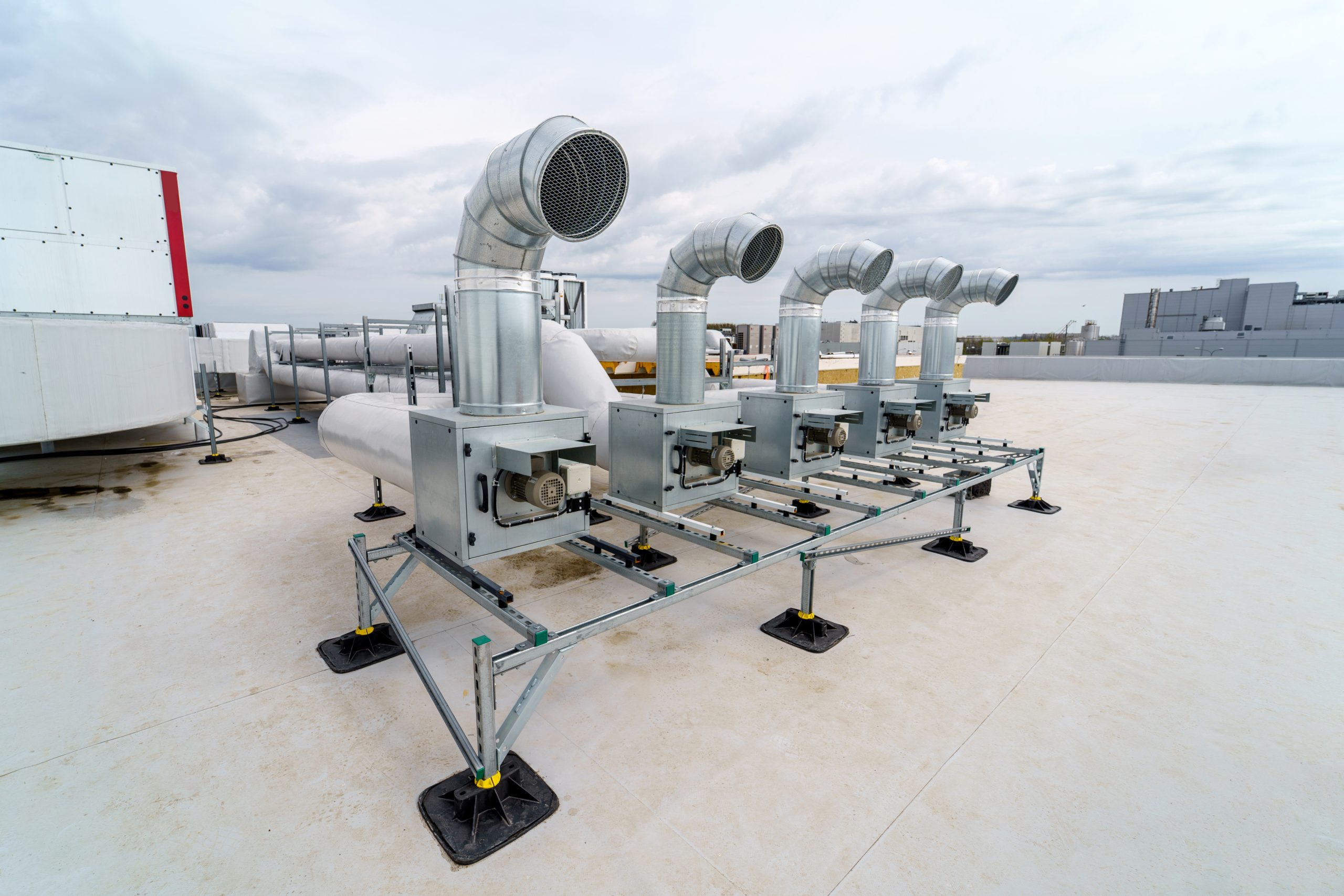 The air conditioning and ventilation system of a large industrial building